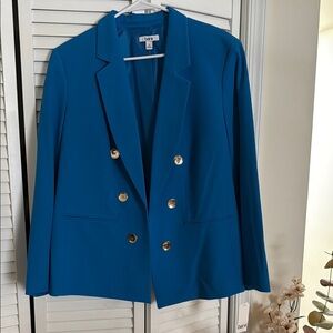 Blue Double-Breasted Women's Blazer